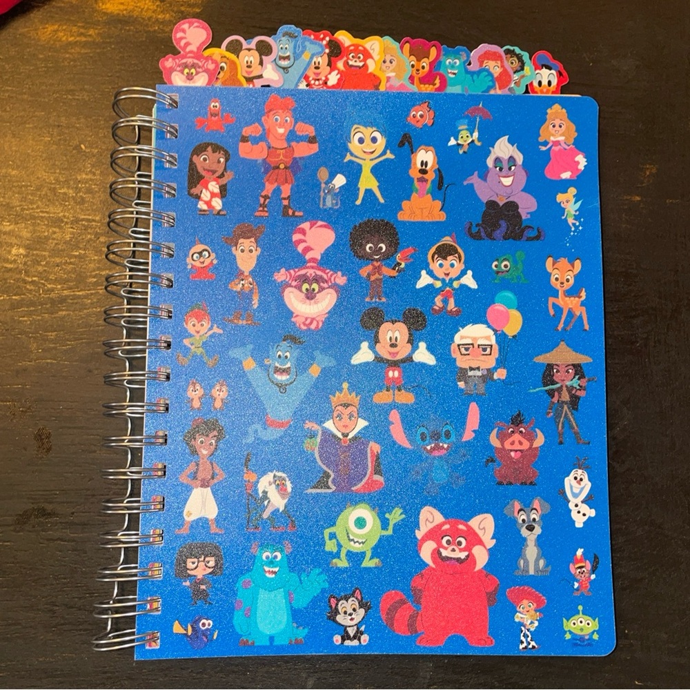 Disney Undated Planner Journal 13 Month Tabbed Indexed 184 Pages Colorful/NEW